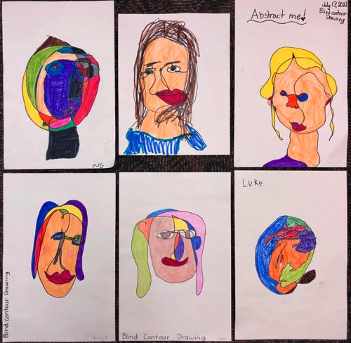 1st-6th Grade
Blind Contour Self-Portraits
Markers