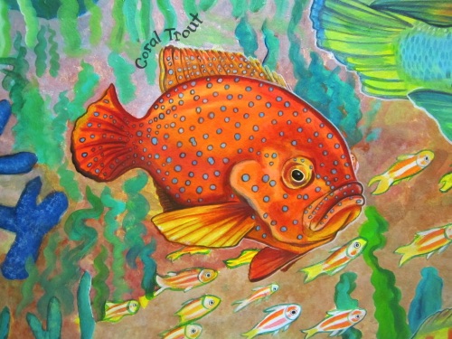 Detail from
Coral Reef Mural at North Wales Elementary
Acrylic 10'x10'